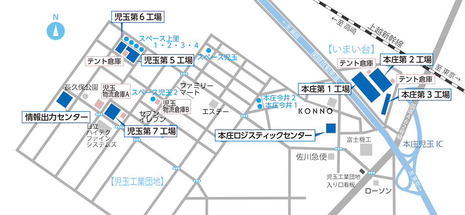 大手印刷会社が福利厚生の一環として提供している社員寮の地図